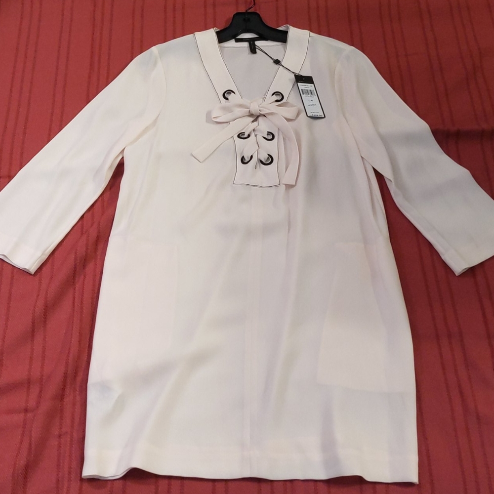 Cream Color Comfy Knee Length Shift